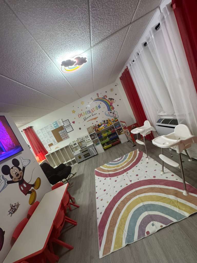 Activity area with feeding stations